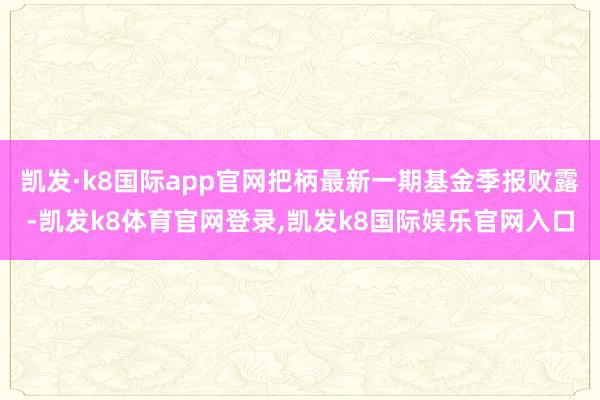 凯发·k8国际app官网把柄最新一期基金季报败露-凯发k8体育官网登录,凯发k8国际娱乐官网入口