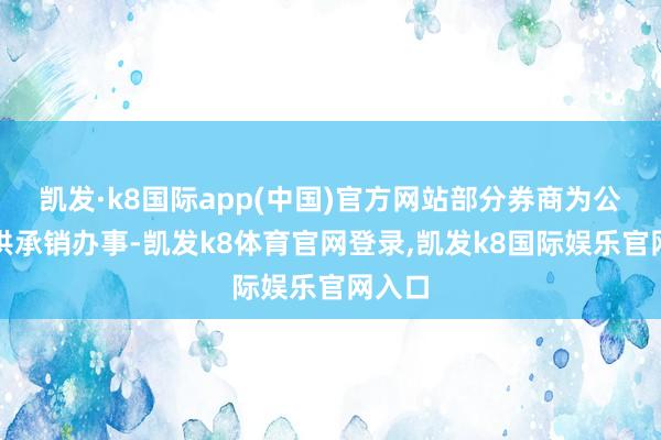凯发·k8国际app(中国)官方网站部分券商为公司提供承销办事-凯发k8体育官网登录,凯发k8国际娱乐官网入口
