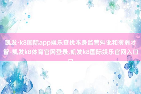 凯发·k8国际app娱乐查找本身监管舛讹和薄弱才智-凯发k8体育官网登录,凯发k8国际娱乐官网入口